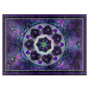 Planche À Découper Parapluie violet & coeurs .7