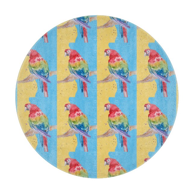 Planche À Découper Parrot Macaw Blue Bird Birthday Boys Mens (Devant)