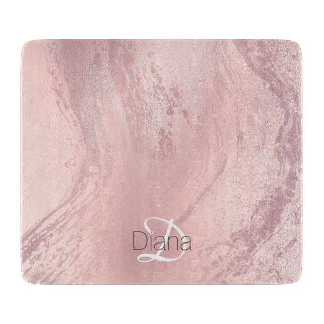 Planche À Découper parties scintillant élégante en marbre rose rose (Devant)