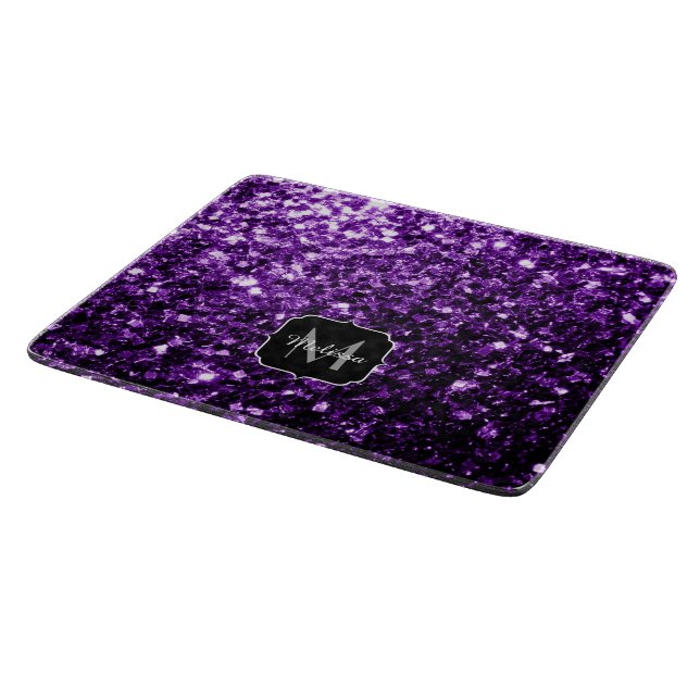 Planche À Découper Parties scintillant foncé violet faux brillant sci (Coin)