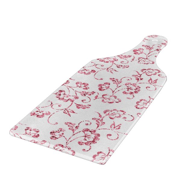 Planche À Découper Parties scintillant rose romantique Floral (Coin)