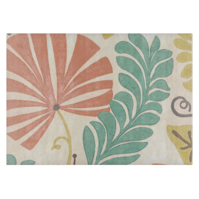 Planche À Découper Pastel Floral Vines et Feuilles sur Arrière - plan (Devant)