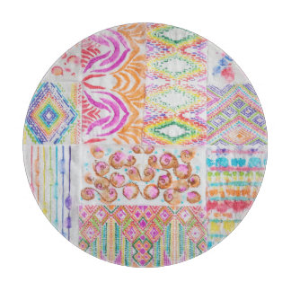 Planche À Découper patchwork Abstrait, motif de teinture à l'aquarell