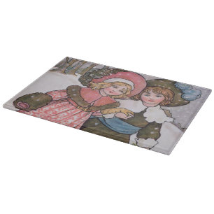 Planche À Découper Patinage de fille et de garçon