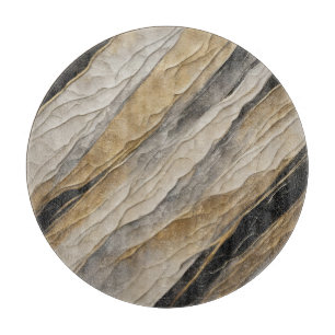 Planche À Découper Patinée bande noire et or