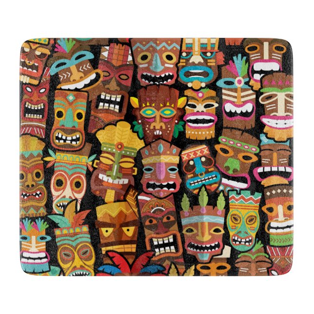 Planche À Découper Pattern de Tiki (Devant)