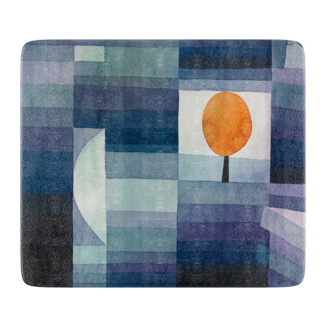 Planche À Découper Paul Klee Abstrait Tree Blue Peinture (Devant)