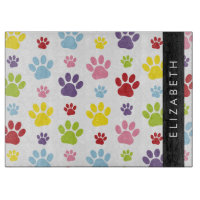 Paws Colorés, Motif Paw, Paws Chiens, Votre Nom