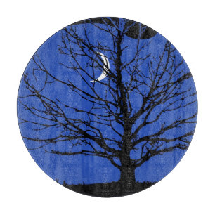 Planche À Découper Paysage lunaire en bleu et noir de Cobalt