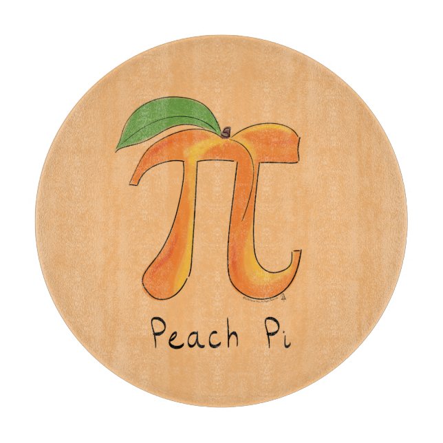 Planche À Découper Peach Pi Cute Math Pi Day Pie Cutting Board (Devant)