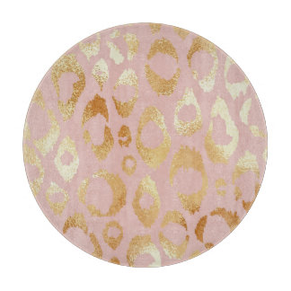 Planche À Découper Peau léopard, texture or rose