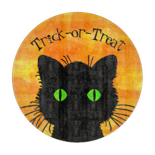 Planche À Découper Peek-A-Boo Chat noir Orange Trick-or-Treat