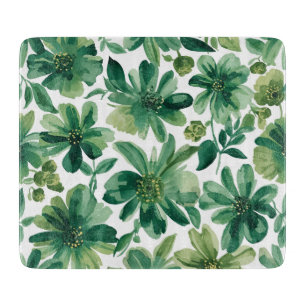 Planche À Découper Peinture à l'aquarelle botanique florale de jardin