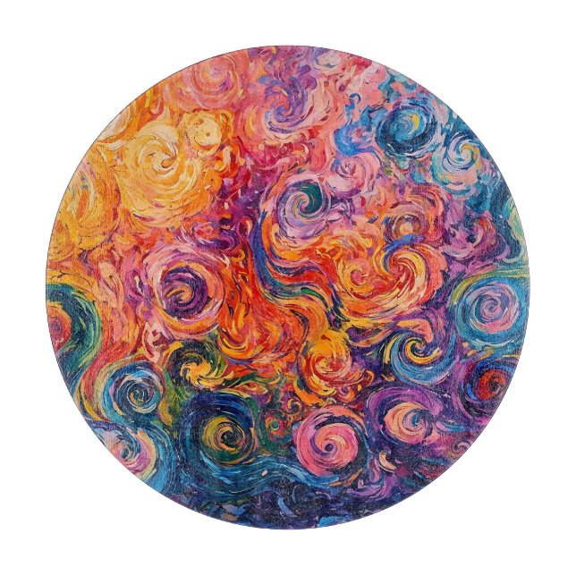 Planche À Découper Peinture à l'huile de tourbillons psychédélique (Devant)