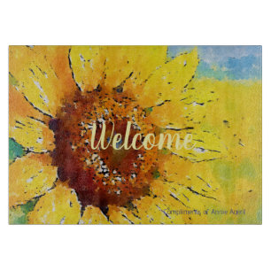 Planche À Découper Peinture aquarelle tournesol