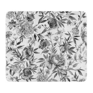 Planche À Découper Peinture botanique florale à l'aquarelle en chinoi