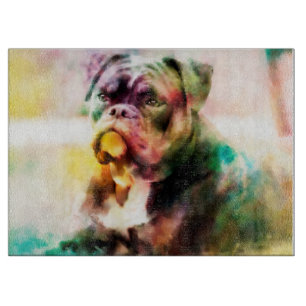 Planche À Découper Peinture d'aquarelle personnalisée pour Bulldog