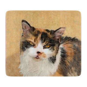 Planche À Découper Peinture de chat Calico - Cute Original Cat Art