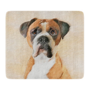 Planche À Découper Peinture de chien Boxer originale non rognée Art a