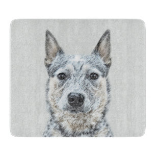Planche À Découper Peinture de chien de bétail australien - Beau art 