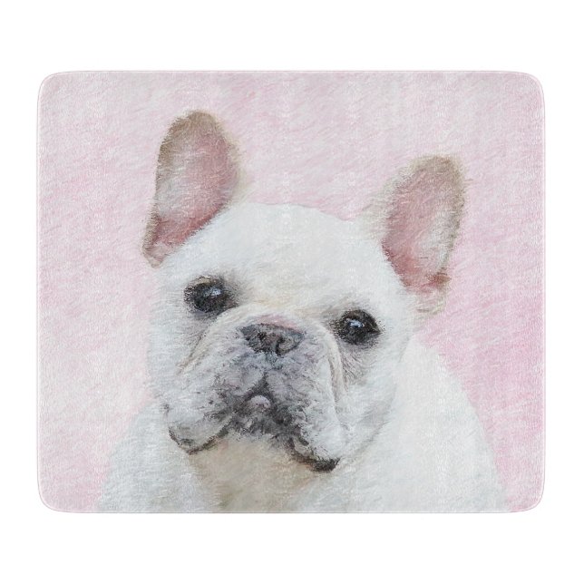 Planche À Découper Peinture française de Bulldog (Crème/Blanc) - Art  (Devant)