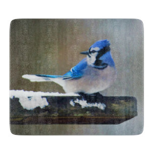 Planche À Découper Peinture Jay Bleu - Art Oiseau Original