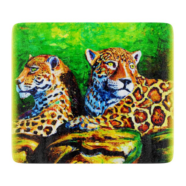 Planche À Découper Peinture mignonne des Jaguars. Commandez dès maint (Devant)