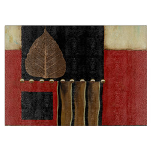 Planche À Découper Peinture multicolore de panneau avec la feuille