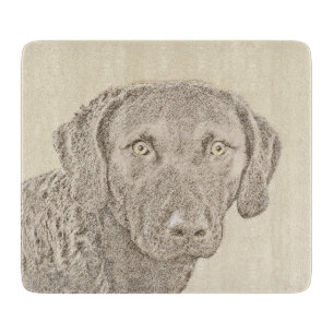 Planche À Découper Peinture originale de chien par Retriever de Chesa