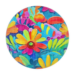 Planche À Découper Peinture Power Fleur Colorée