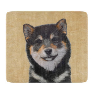 Planche À Découper Peinture Shiba Inu (Noir et Tan) - Art Chien