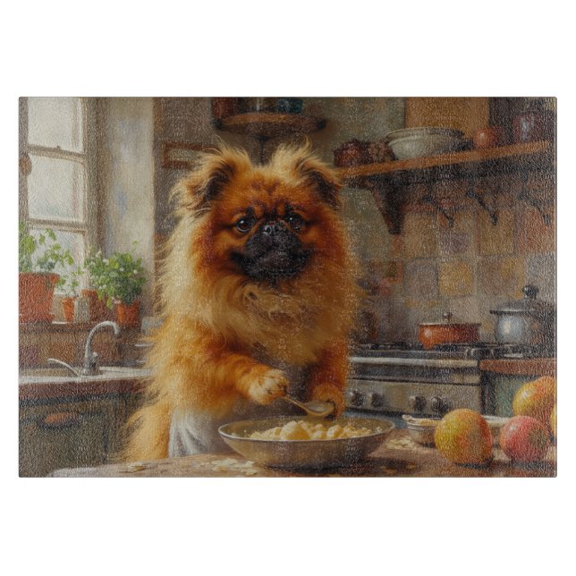 Planche À Découper Pekingese Cooking in Kitchen (Devant)