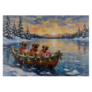 Planche À Découper Pékinois Bateau de Noël Vacances