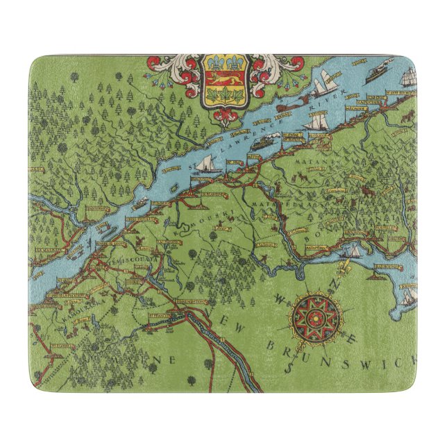 Planche À Découper Péninsule de Gaspé, carte du Canada (Devant)