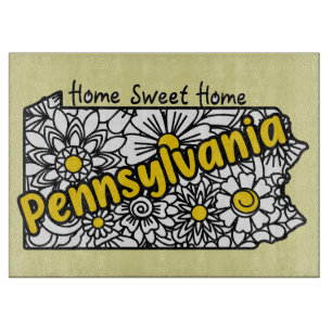 Planche À Découper Pennsylvanie Doodle Flowers