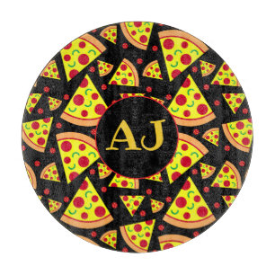 Planche À Découper Pepperoni Pizza Slices Alimentation Modérée