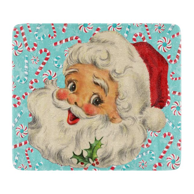 Planche À Découper Père Noël avec des menthes poivrées (Devant)