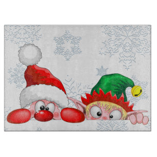 Planche À Découper Père Noël et Elf Cute et drôle Caractères Pékin
