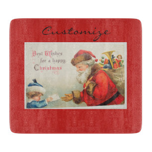 Planche À Découper Père Noël et Noël vintage de nostalgie de garçon