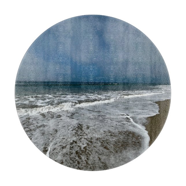 Planche À Découper Père Noël Monica Beach en automne. (Devant)