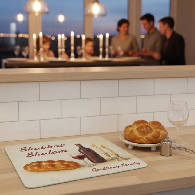 Planche À Découper Personalized Family Name Shabbat Shalom (Créateur téléchargé)