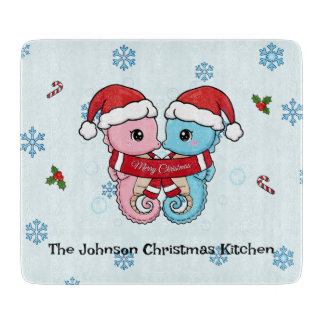 Planche À Découper Personalized Seahorse Christmas Cutting Board