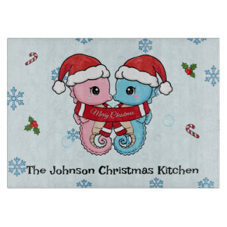 Planche À Découper Personalized Seahorse Christmas Cutting Board