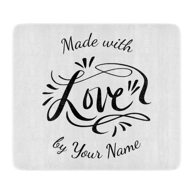 Planche À Découper Personnalisé avec l'amour typographie (Devant)