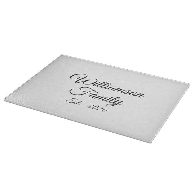 Planche À Découper Personnaliser Nom de famille du couple, année, nom (Coin)