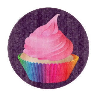 Planche À Découper Petit gâteau rose de partie de vanille