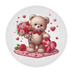 Planche À Découper Petit ours en peluche de la Saint-Valentin