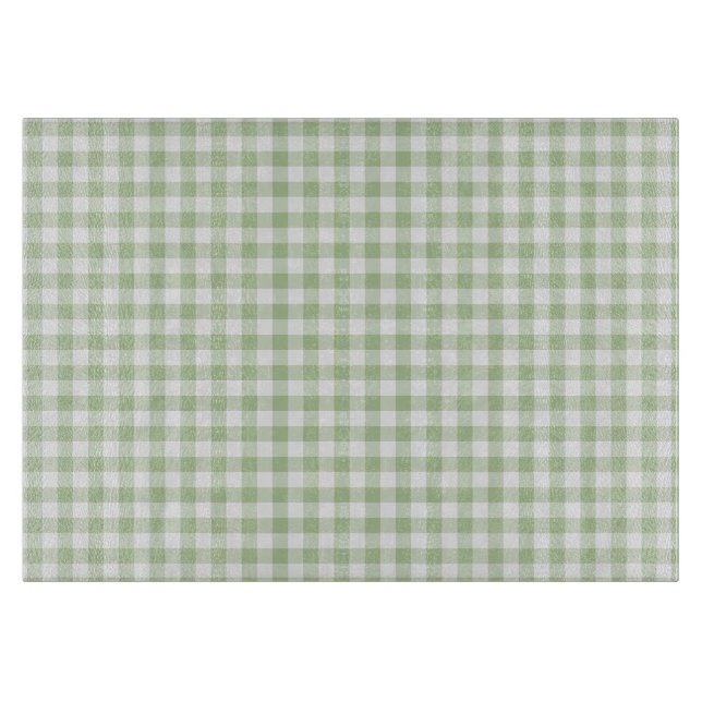 Planche À Découper Petit Sage et Gingham Blanc (Devant)