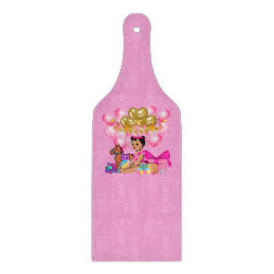 Planche À Découper Petite fille en rose