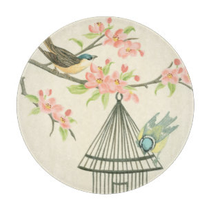Planche À Découper Petits oiseaux perchés sur une branche et sur une